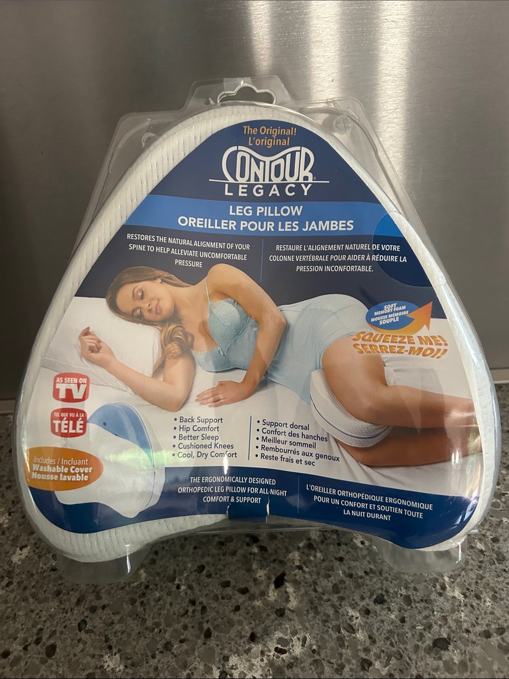 Contour Legacy Leg Pillow White and Blue